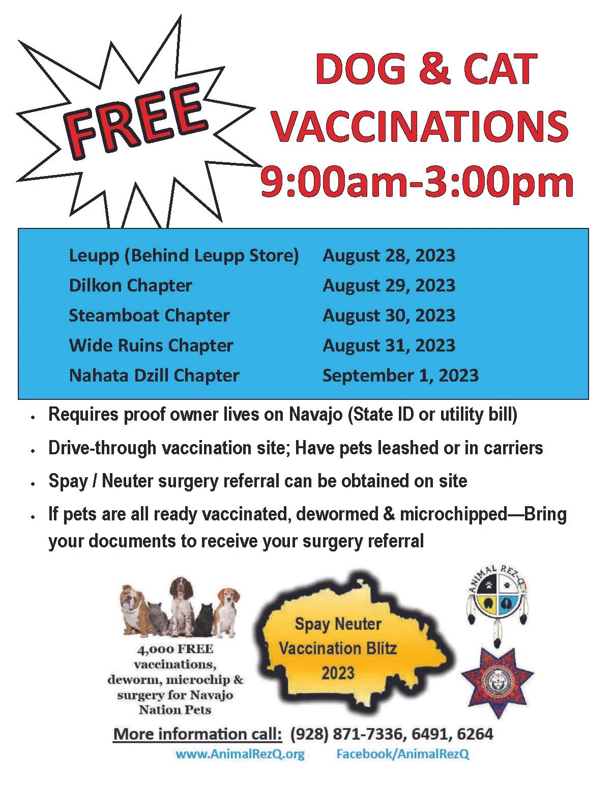 Navajo Nation Spay Neuter Vaccination Blitz 2023